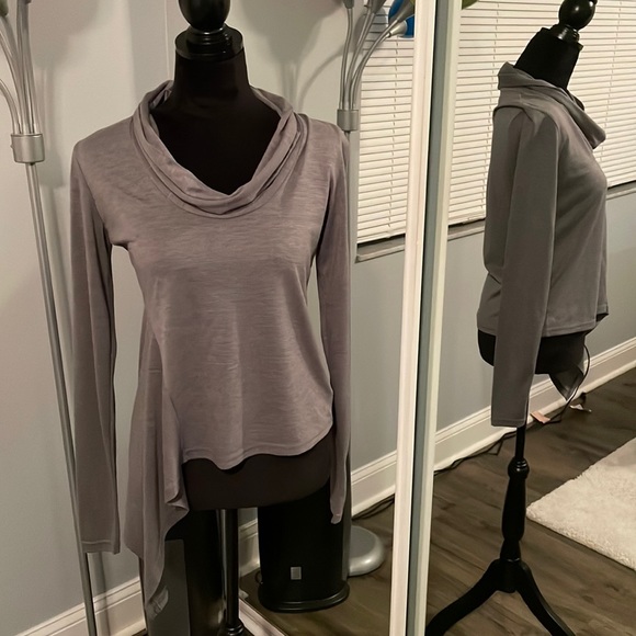 Grey Asymmetrical Long Sleeve Top - Picture 1 of 5